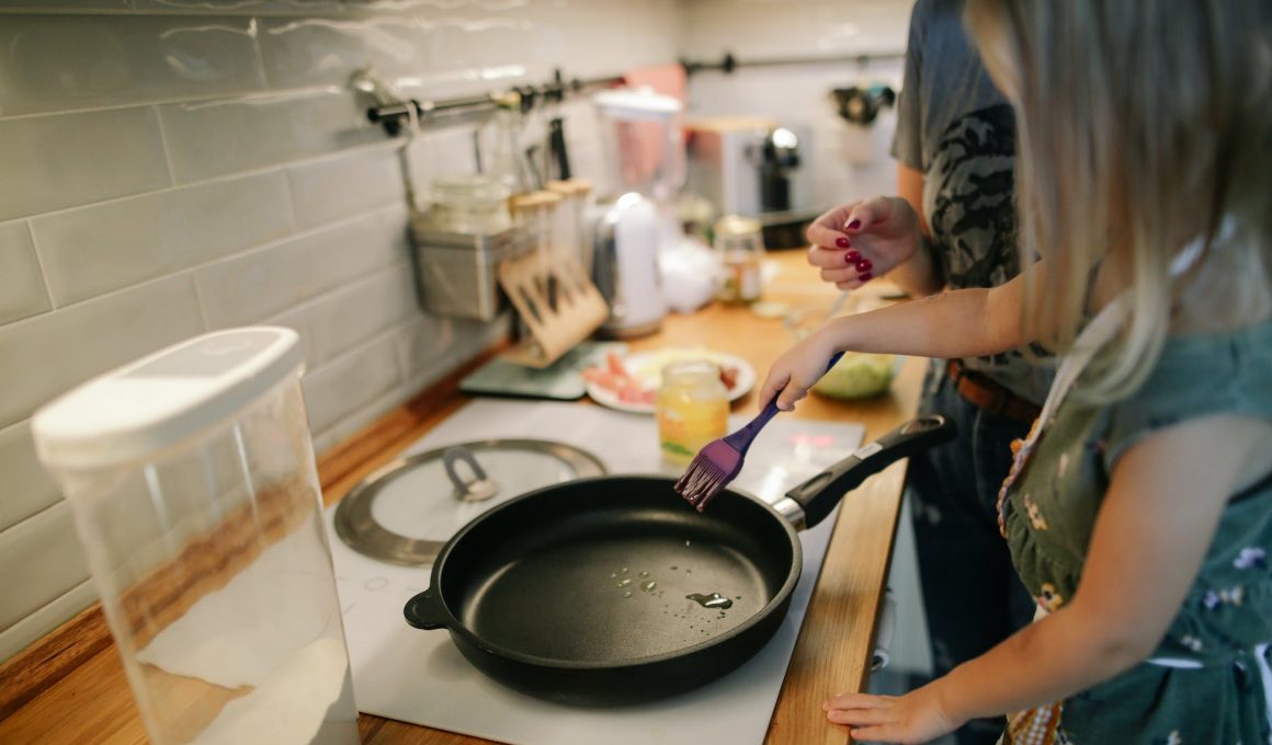 little girl cooking